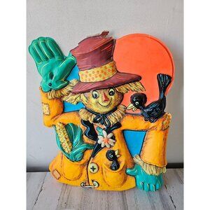 Vintage celluloid scarecrow plastic pro hanging Thanksgiving fall decor neon lar